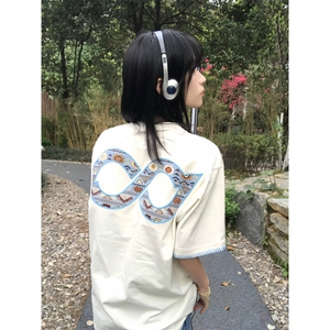 【有货】BK916CC-特P35 民族风元素贴布刺绣短袖T恤男女款图片