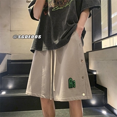 2023夏季排扣短裤潮牌宽松休闲裤运动裤313A-1-KK285-P45控价58，男装休闲裤，星座808A-1