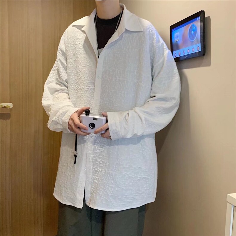 长袖衬衫男港风日系春季韩版潮流帅气衬衣C49P40,男装衬衫,星座1116-2