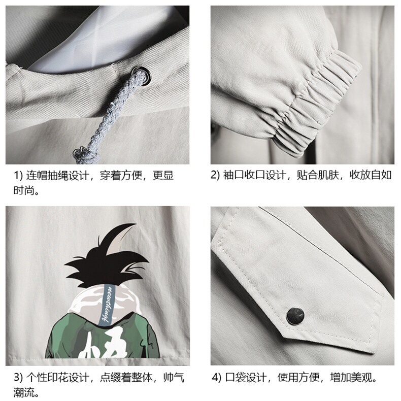 JK41005-P85纯连帽夹克男士大码工装夹克男外套男网格挂拍,男装夹克,电商A040A