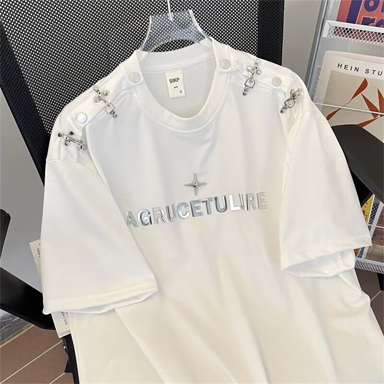 夏季新款小众设计感痞帅潮牌五分袖上衣T130-P40,男装T恤,星座1109-4