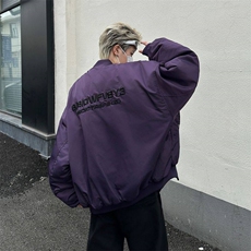 美式刺绣棒球棉服外套男女潮牌Cleanfit飞行夹棉外套MF322-P92，男装棉衣，星座412-3