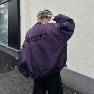 美式刺绣棒球棉服外套男女潮牌Cleanfit飞行夹棉外套MF322-P92图片