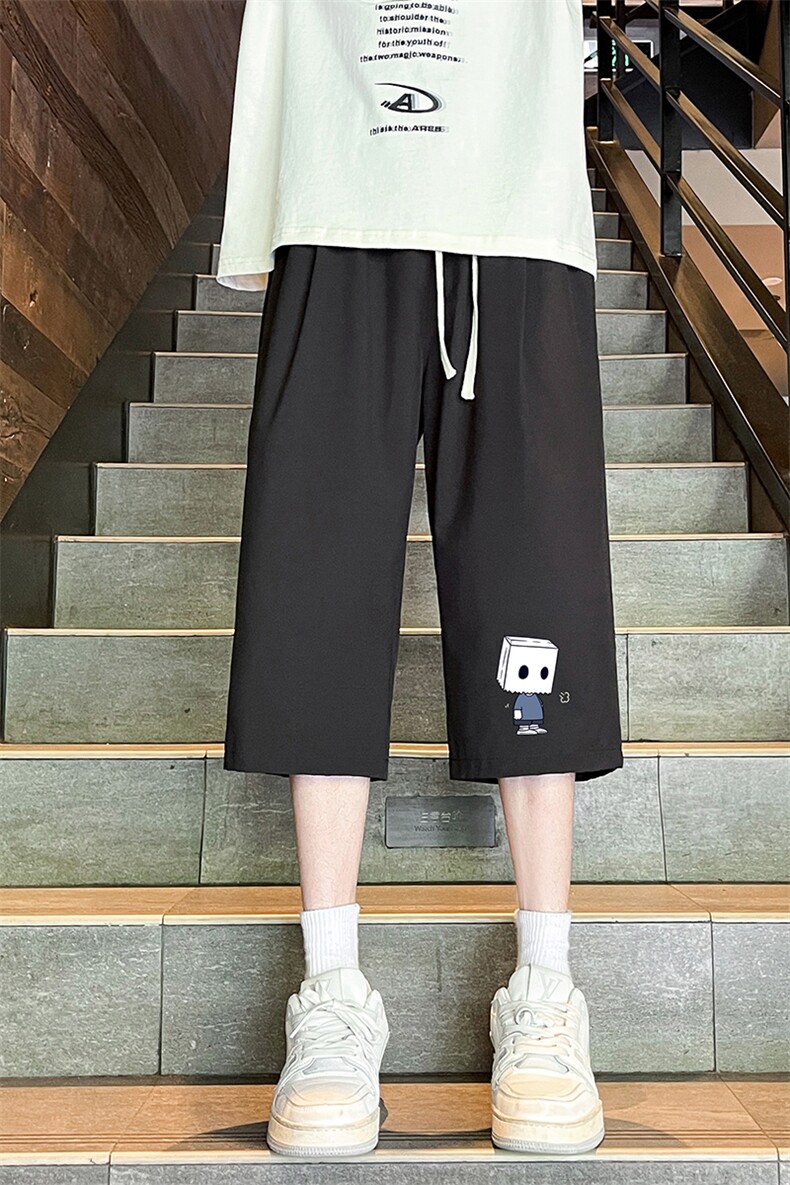 冰丝七分裤男大码速干短裤男五分裤港风风格QK72400-P25,男装休闲裤,电商A040