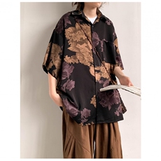 衬衫男士短袖韩版潮流拼色印花百搭2024夏季新款ins外套CY921-P28，男装衬衫，星座412-3