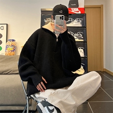 抖音直播！半高领拉链套头针织毛衣男外套男XH13-p55，男装针织衫/毛衣，电商B367