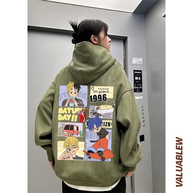 麂皮绒连帽卫衣直播品质重磅400克卡通男孩印花JL7103-P45控78,男装卫衣,星座508（原C305）