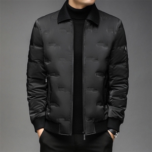 中年男冬季休闲爸爸冬装保暖可卸领外套羽绒服棉衣QLMF8068-P300图片