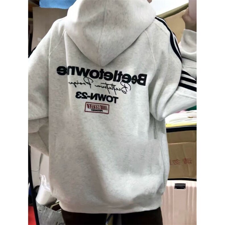 5362-P55原版印花/发泡印花/后包领休闲外套卫衣薄款,女装卫衣/绒衫,星座617A-2