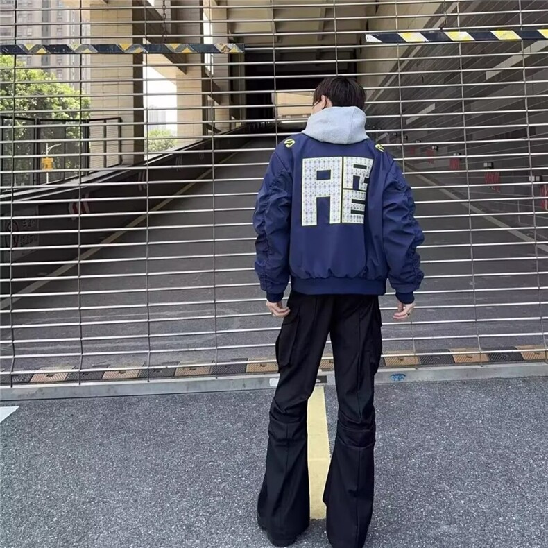 美式高街飞行员夹克春秋外套男女字母刺绣设计棒球服男GAA001P60,男装夹克,星座1013-5