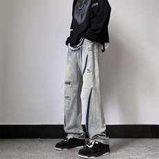 潮男牛仔裤ins长裤文艺原宿百搭时尚日系新款潮流rk2772-p43，男装牛仔裤，星座412-2