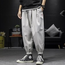 2023春新沙发墙模特大码男束脚宽松加肥加大九分休闲裤K2010-P35，男装休闲裤，电商A082