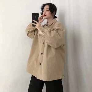 807-P35 美式重磅春款长袖衬衫男2025新款港风潮牌宽松休闲图片