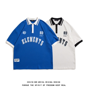 白底 23夏季潮时尚宽松全棉百搭短袖POLO衫T恤 PL276 P45控68图片