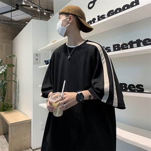 C340-P26 2024夏季新款高街潮牌百搭短袖设计感条纹t恤男 现货图片