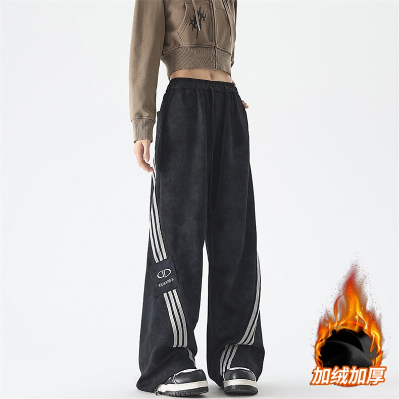 加绒加厚美式扎染卫裤运动裤拖地休闲裤225-2-CK08加绒P65,男装休闲裤,星座225-2