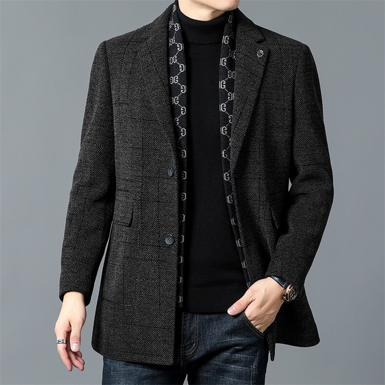 DZ93366钱塘2020-3时尚休闲简约百搭中年男士冬季厚款西服P335,男装西服,钱塘207-3