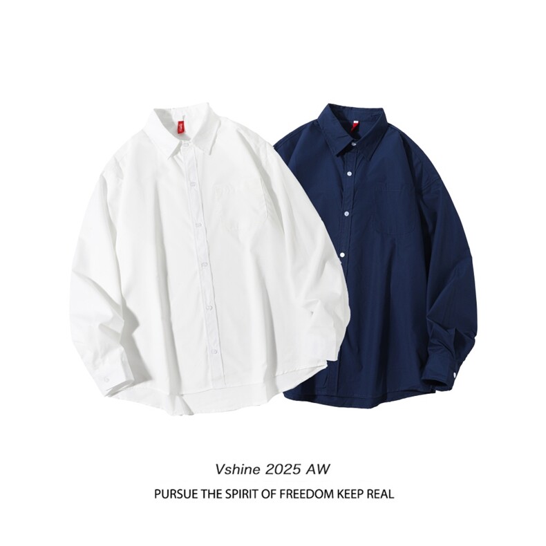 二开 秋季新款帅气衬衫男长袖韩版潮流宽松休闲衬衣高级感824P45图片