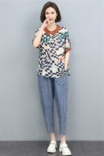 2022夏季新款时尚格子宽松短袖衬衫，女装衬衫，悦见她