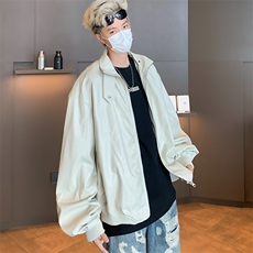 小众机车复古设计皮衣夹克男女短款pu皮外套百搭潮W6088-P70，男装夹克，星座412-2