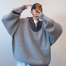 新款百搭鹿毛绒连帽针织气质潮流ins文艺原宿时尚日系简约MYA397，男装卫衣，星座516A
