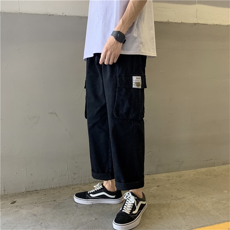 910A-K201-P45控68港风秋款工装裤宽松休闲裤情侣嘻哈街头潮流裤,男装休闲裤,星座910A