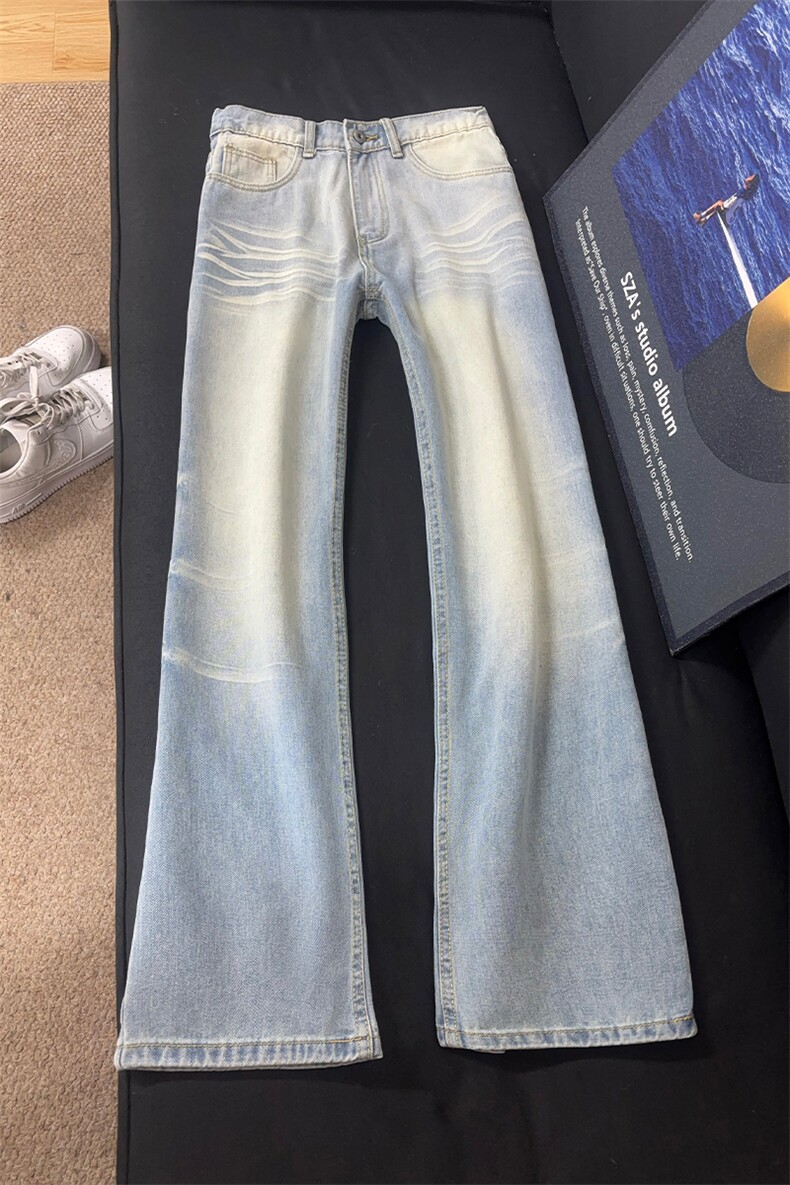 B221美式ins高街暗黑重工艺修身微喇牛仔裤LK26622-特P45控78,男装牛仔裤,电商B221