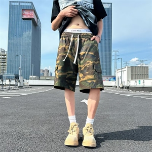 夏迷彩工装短裤男美式街头宽松休闲机能风痞帅五分中裤K6555-P43图片
