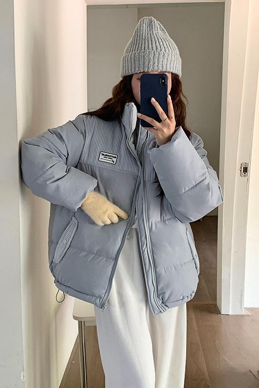 王鹤棣同款灯芯绒棉服冬季2023oversize情侣复古加厚短款外套,女装棉衣/棉服,梦白服饰厂