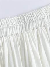 白色松紧腰时尚A字版半身裙女夏，女装半身裙，水衣源