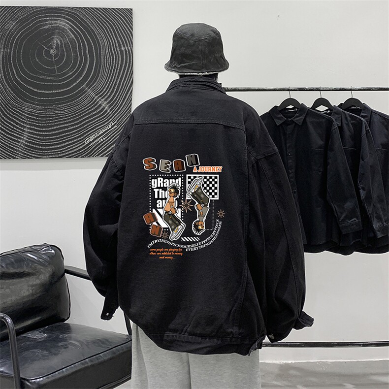 牛仔夹克男大码牛仔外套男茄克NJ77282-P60,男装夹克,电商A040
