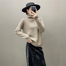 2025百搭时尚简约自带领子羊绒衫，女装羊绒衫，织绒羊