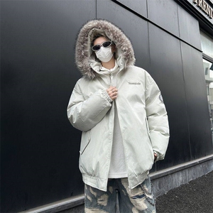 美式潮牌毛领派克服男女冬季宽松保暖棉衣休闲棉服外套MF321-P98图片