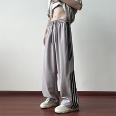 条纹速干裤子男士夏季2025宽松阔腿男生运动裤休闲长裤K5665-P37，女装休闲裤，星座412-2