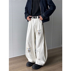 美式牛仔裤男士韩版潮流多口袋高街帅气2025夏ins长裤RK2901-P55，男装牛仔裤，星座412-3