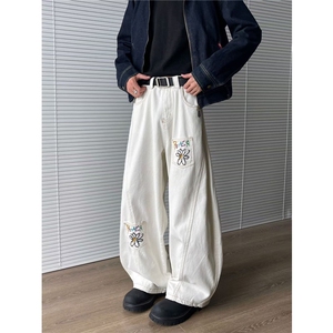 美式牛仔裤男士韩版潮流多口袋高街帅气2025夏ins长裤RK2901-P55图片