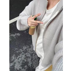 潮慵懒立领拉链针织毛衣男毛线开衫外套新款春秋青少年套头长袖，男装针织衫/毛衣，星座506A