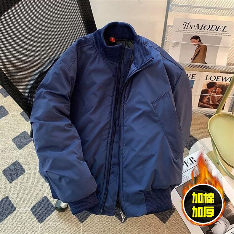 现货冬季美拉德立领飞行夹克廓形高街棒球服加棉加厚棉衣外套,男装夹克,电商A486-1