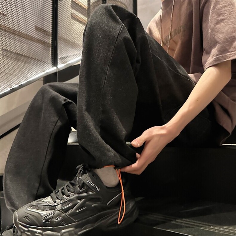 长裤简约男潮流慵懒潮牛仔裤原宿百搭青春流行夏季KK015-P40,男装牛仔裤,星座911-3