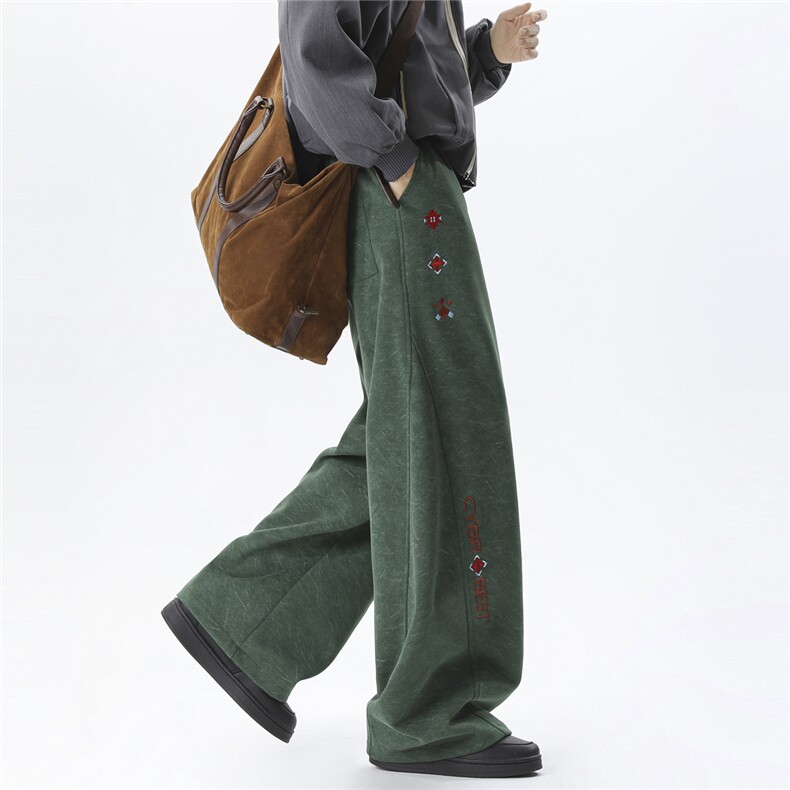 65棉高货退货率15%春季花纹刺绣弯卫裤男春常规P50加绒55控8898，男装休闲裤，电商D205