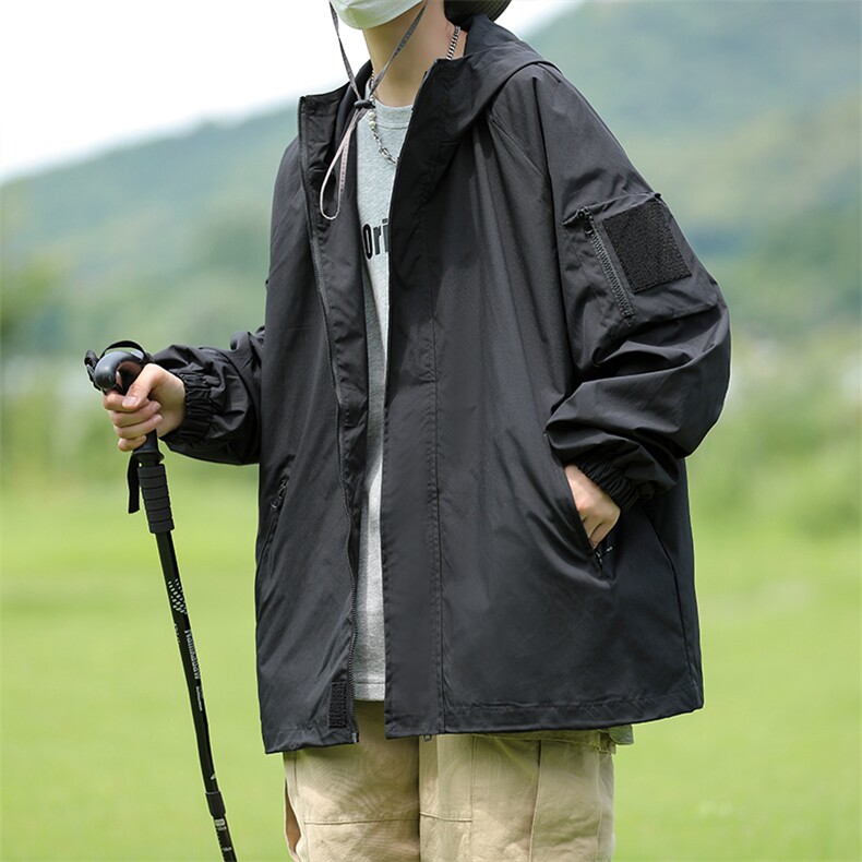 JK601-P75大码现货户外防水冲锋衣初秋夹克衫外套爬山衣服,男装夹克,电商B327