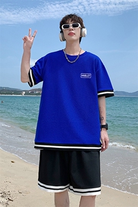 夏季短袖套装宽松休闲两件套潮流潮牌运动服A161-TZ01-P45图片