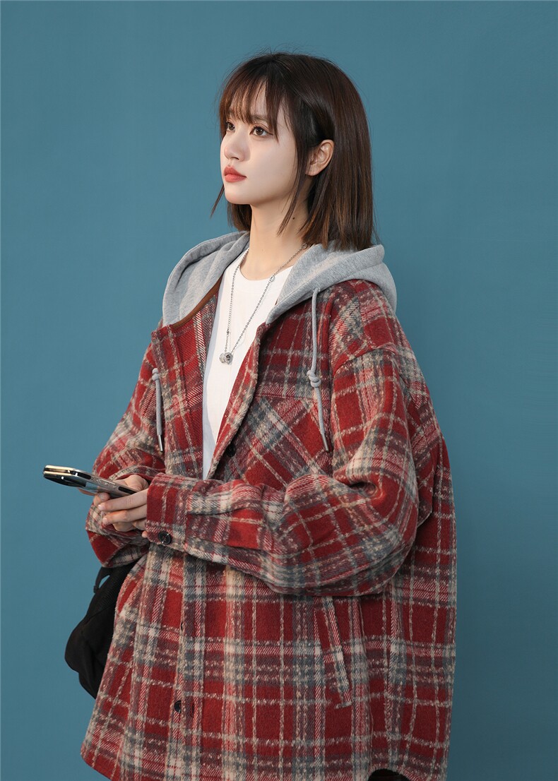 现货中性春季宽松连帽毛呢夹克潮小香风外套XZ811A-JK3016-P75,男装夹克,星座811A