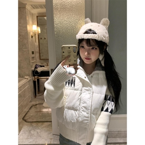 1506A/G78230/P94新款慵懒少女感拼接立领拉链棉服图片
