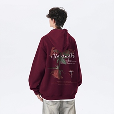 2025秋季新款美式潮流玫瑰印花宽松连帽卫衣wlcm5003-特批35控59，男装卫衣，星座605(原A050)