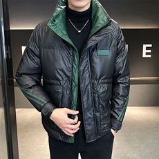 店主风冬季潮流立领PU皮羽绒服男保暖外套已备货B338-315-P185，男装羽绒服，电商B338