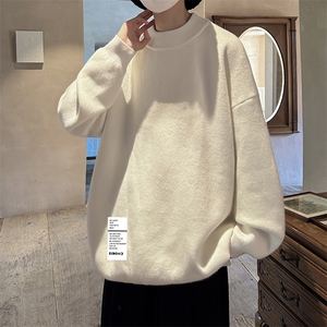 控68半高领毛衣男士大码针织衫男毛线衣男 M18045-P45 加绒款-P65图片