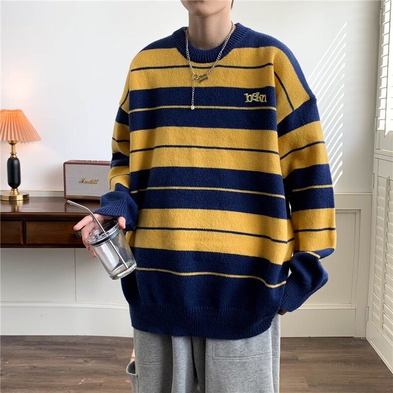 美式圆领毛衣男慵懒风休闲针织衫R3128P48,男装针织衫/毛衣,星座1116-2