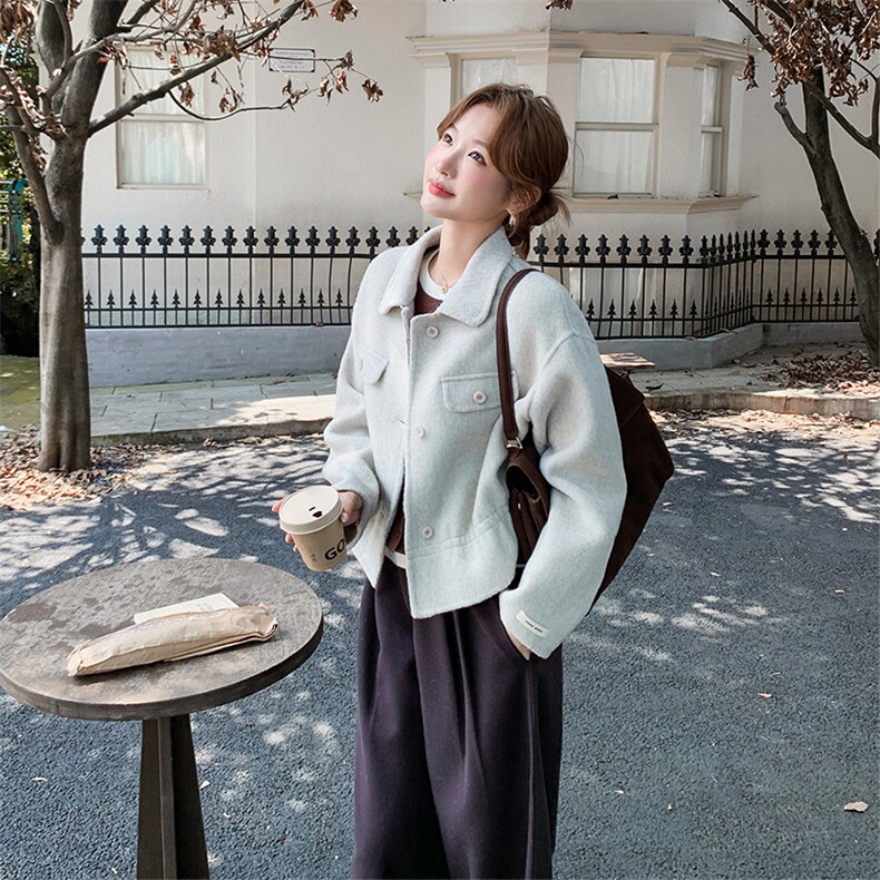 20春装新品韩系休闲双面羊毛外套2121P210K338,女装毛呢外套,2C219