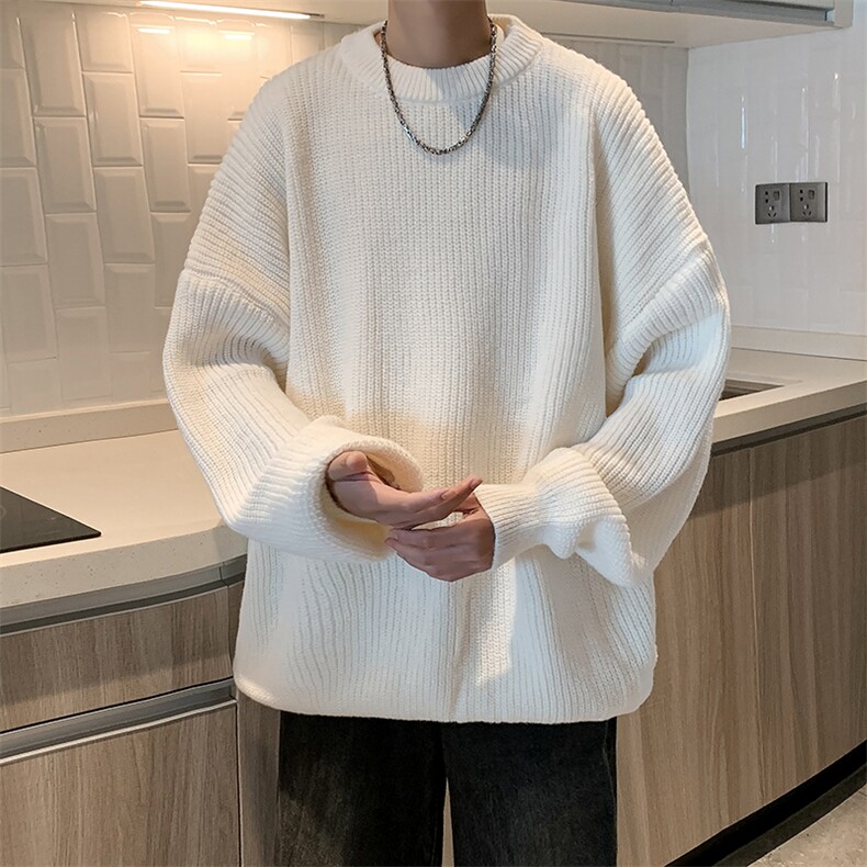 2025新款针织衫男士潮流圆领套头宽松ins毛衣XZ212-1-QMY5684-P45，男装针织衫/毛衣，星座212-1